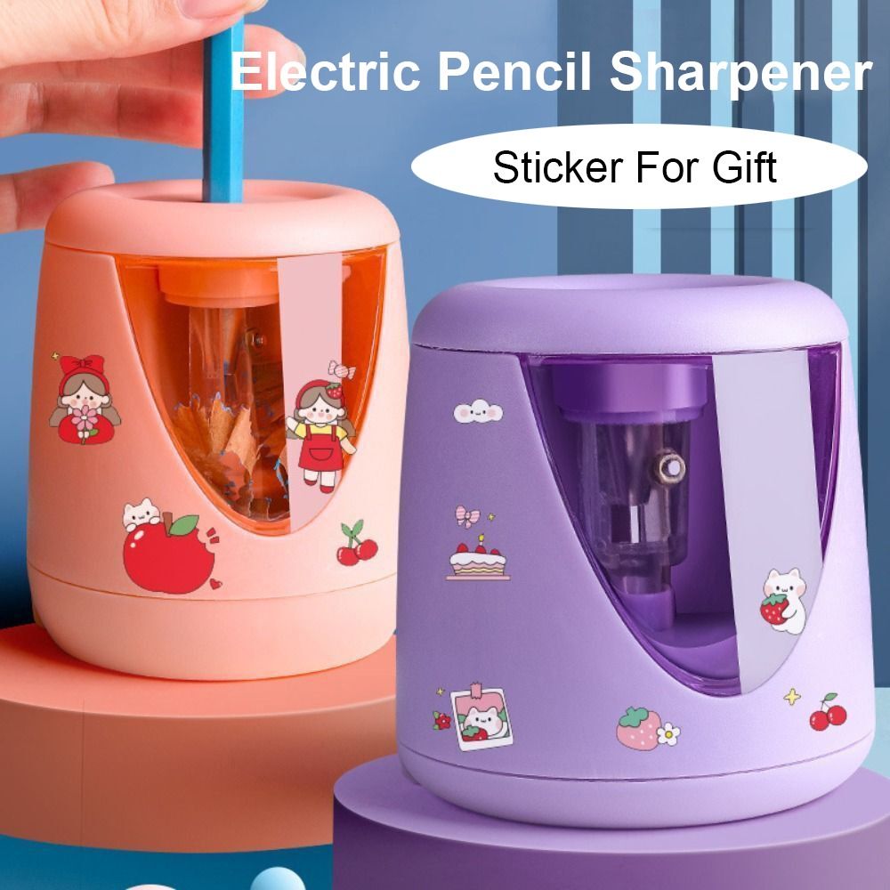 Electric Pencil Sharpener Usb - Batterie/USB/Ladefunktion mit dekorativem Aufkleber, automatischer, kreativer,