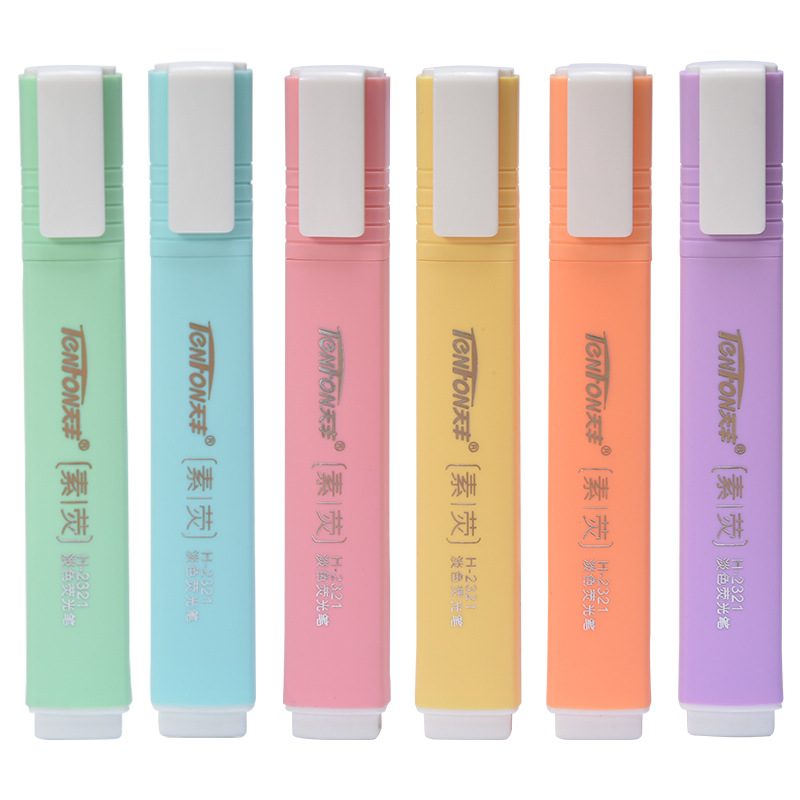 Pastel Highlighter Set Double Ended - 6 Teile/satz Flache Form Blasse Farbe