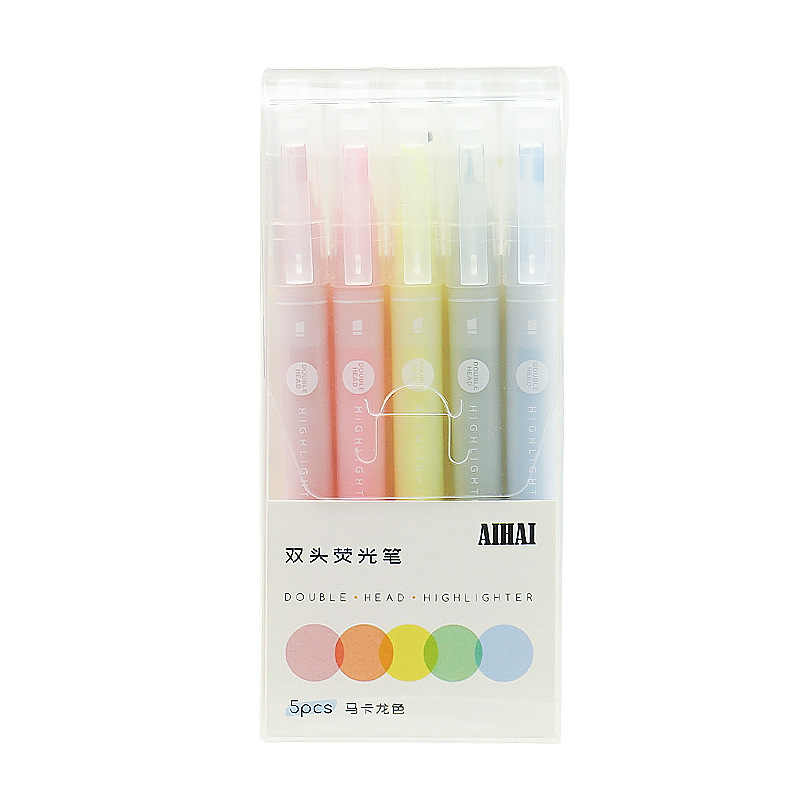 5-Farben-Textmarker mit doppel – Pastel Highlighter Set Double Ended Bewertung und Preis