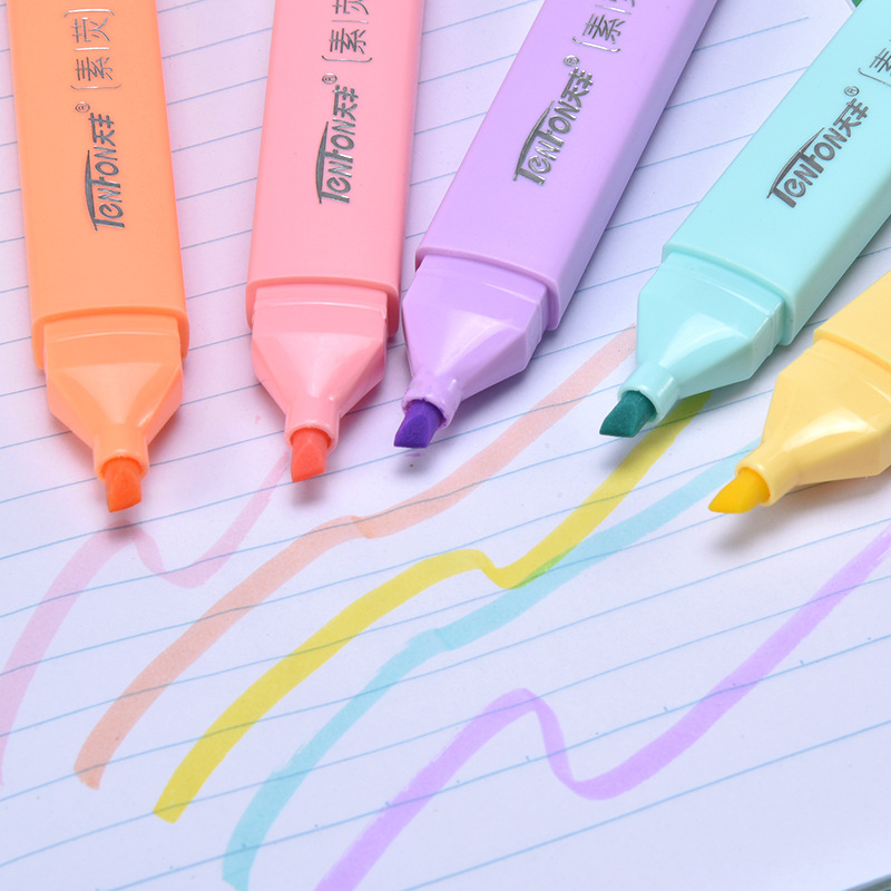 6 Teile/satz Flache Form Blass – Pastel Highlighter Set Double Ended Bewertung und Preis
