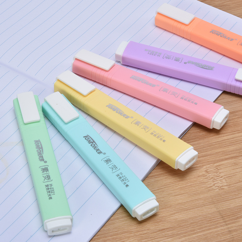 6 Teile/satz Flache Form Blass – Pastel Highlighter Set Double Ended Bewertung und Preis